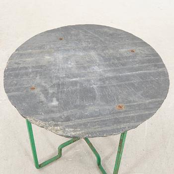 Carl Hörvik, a 1930s slate garden table nr 7 Produced by Grythyttan Stålmöbler & Skifferverket.