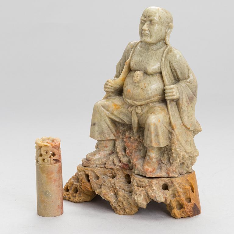 A 20th century Chinese soapstone sculpture.