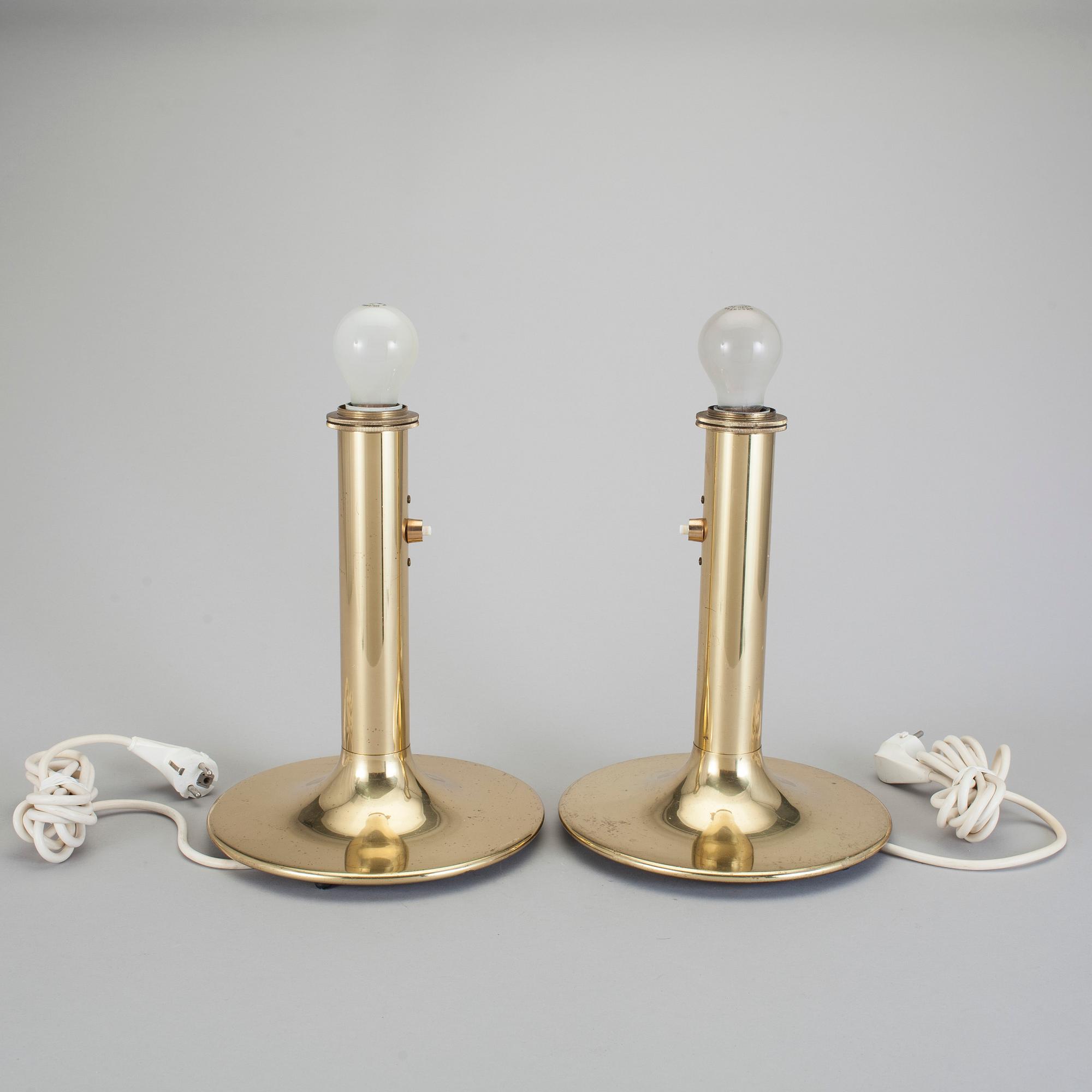 BORDSLAMPOR, ett par, Ateljé Lyktan, 1900-talets andra hälft.