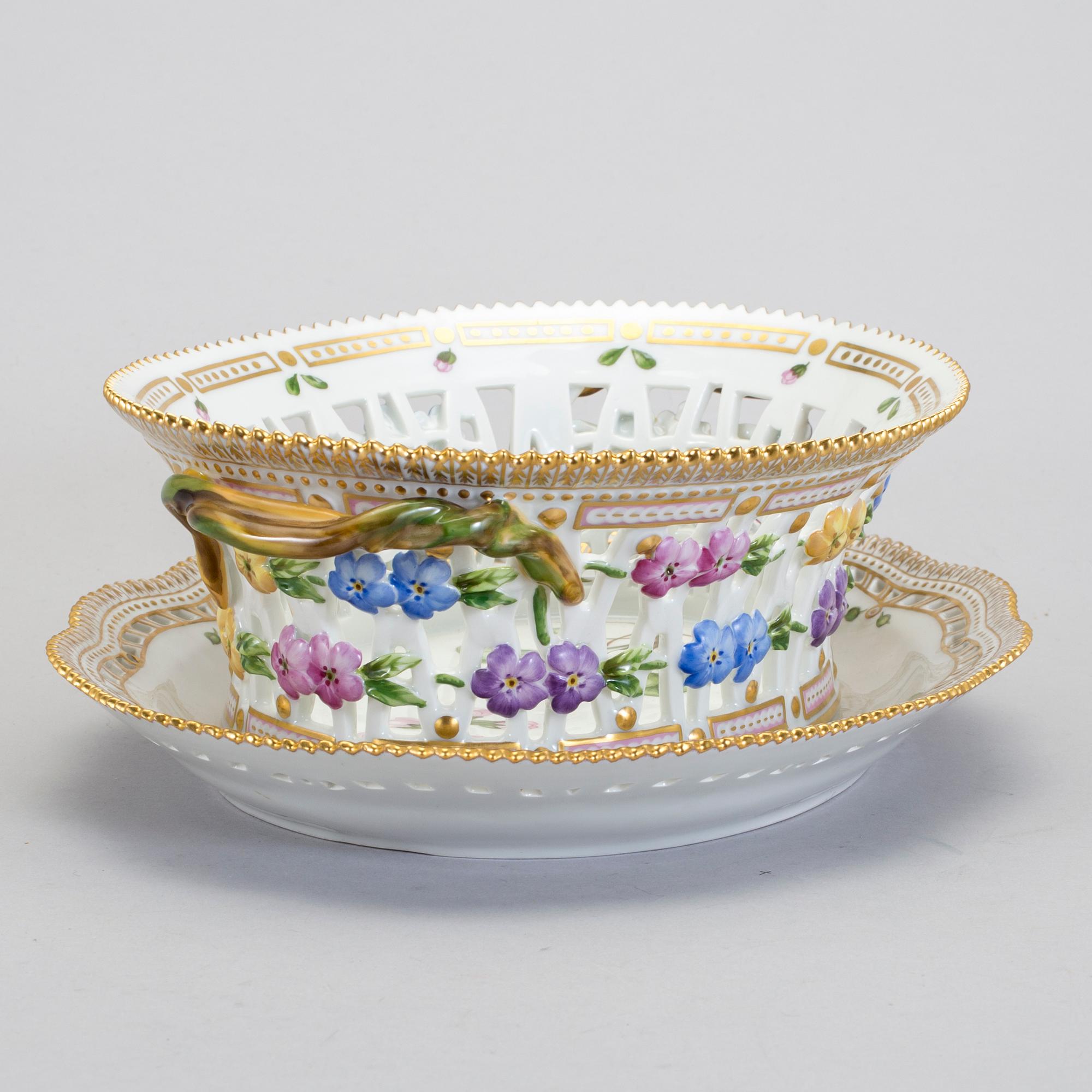 GALLERSKÅL med FAT. "Flora Danica", Kungl Dansk, 1900-tal.