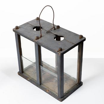 Lantern for two candles, folk art, 19th century.