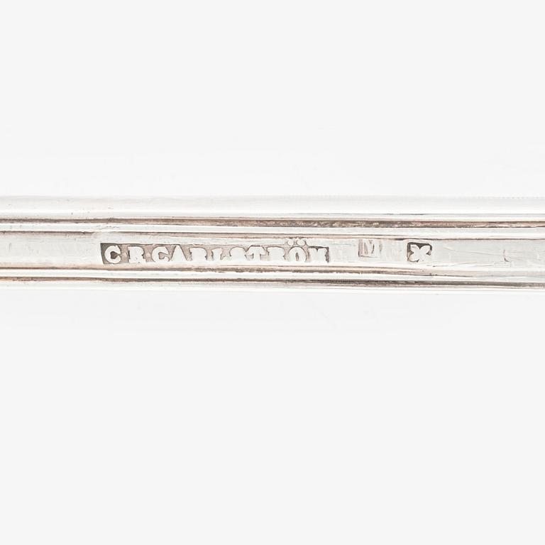 A Swedish 19th century silver plate soup ladle, mark of Carl Robert Carlström.