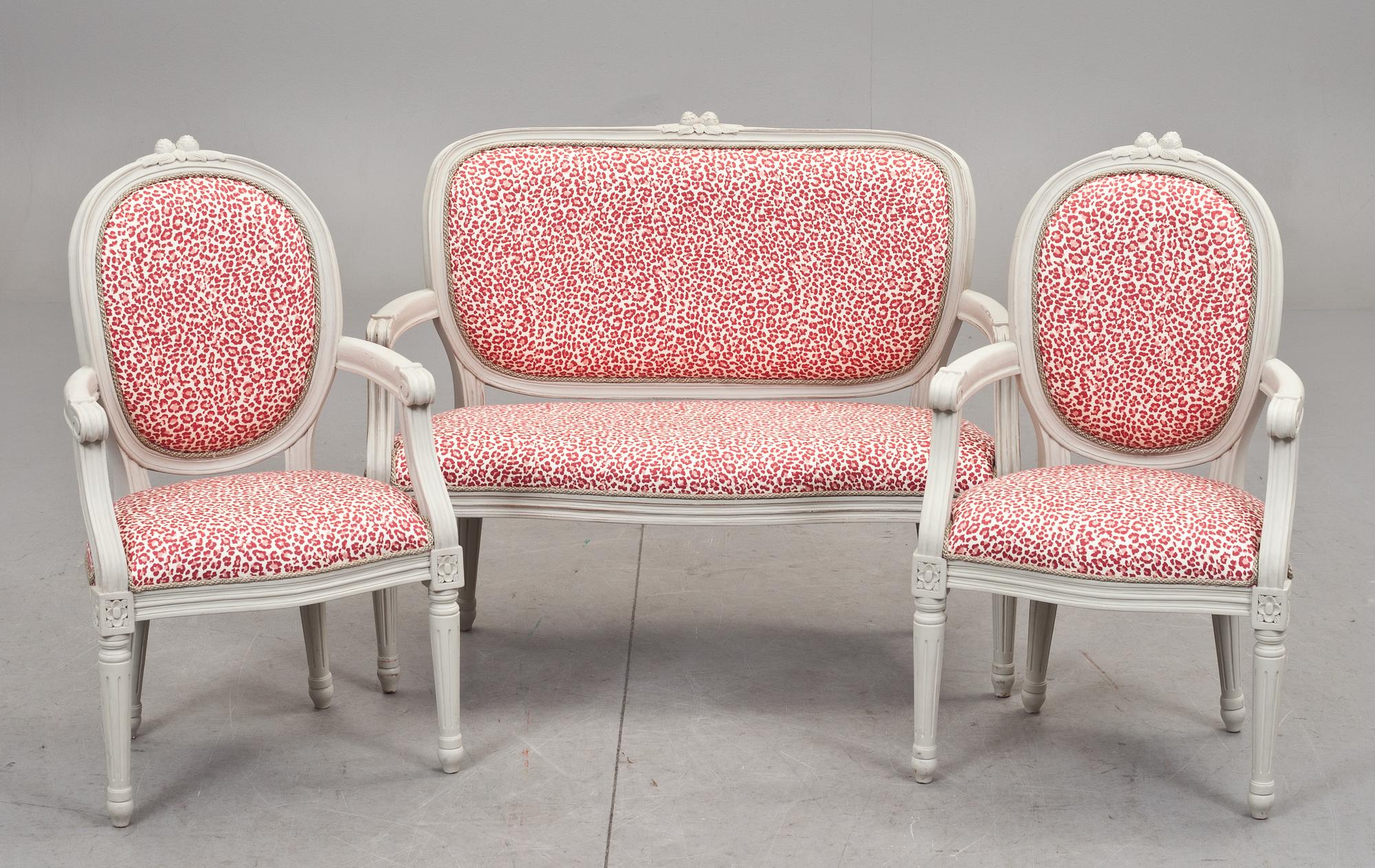 SALONGSGRUPP 4 delar, FÖR BARN. Gustaviansk stil, 1900-talets slut.