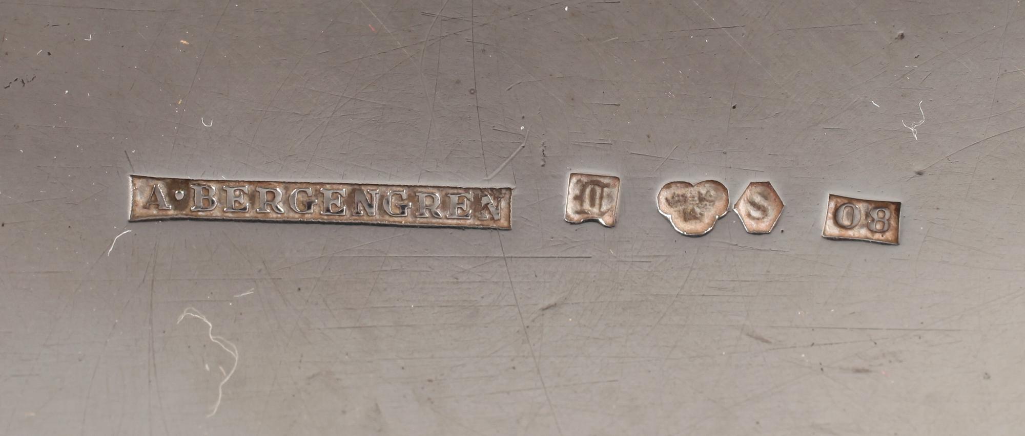 CIGARRBURK, silver. Firma A. Bergengren, Lund 1940. 230 gram.