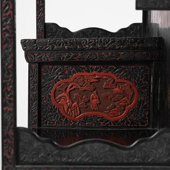 A lacquer display cabinet, late 19th century.