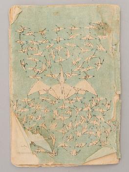 A late 19th century "Momotaro" book, woodcut on rice paper, Japan.