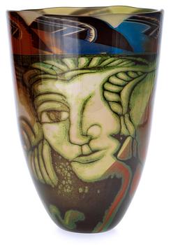 878. An Eva Englund 'Graal' glass vase, Orrefors 1988.