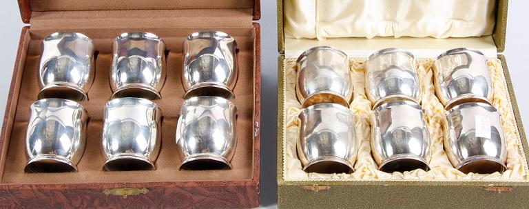 BÄGARE, 12 st, silver, GAB, Stockholm 1934.