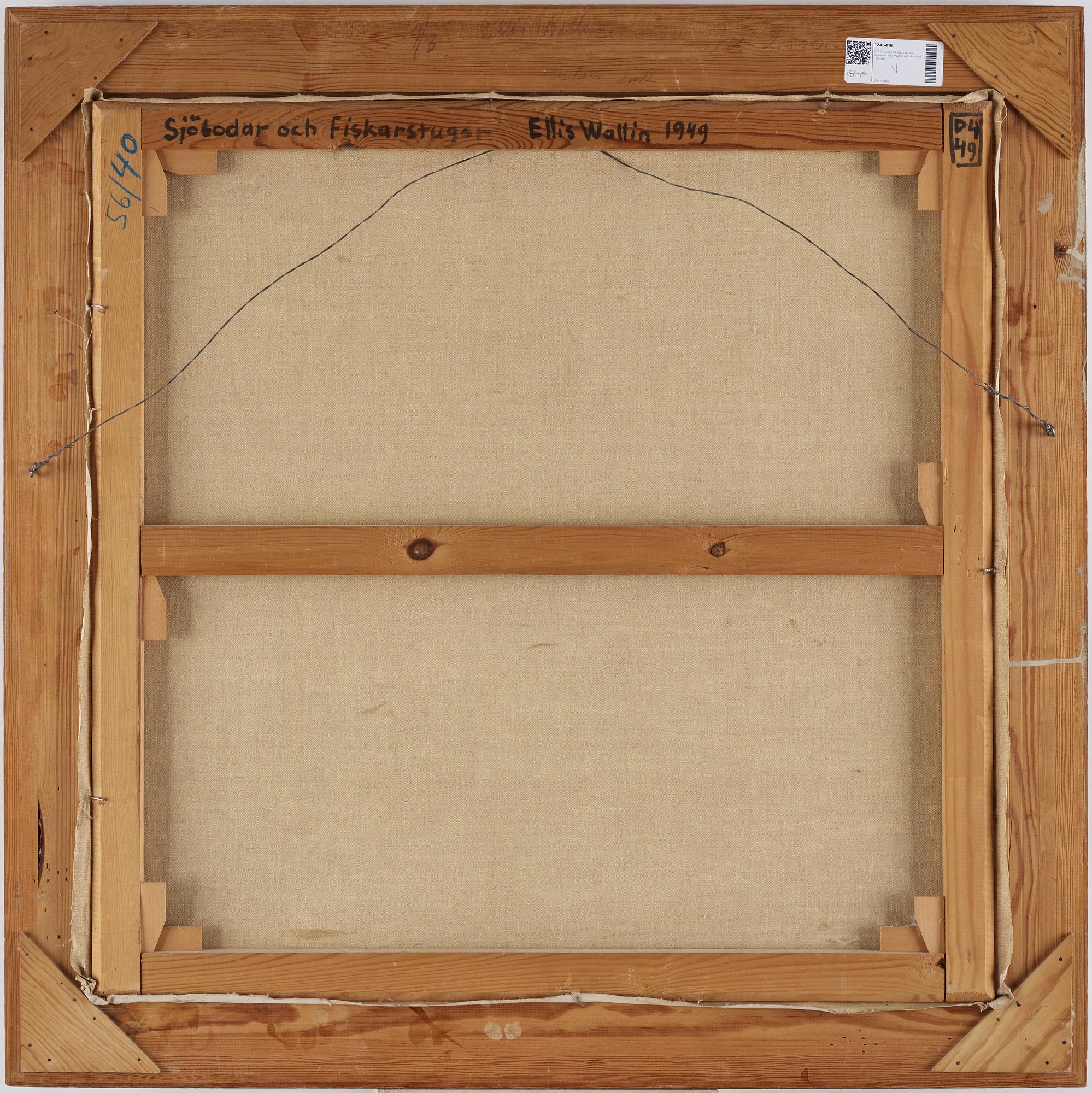 ELLIS WALLIN, oil on canvas, signed Ellis Wallin and dated -49.