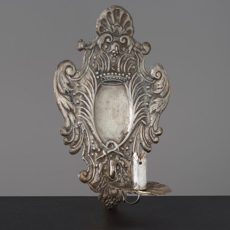 LJUSPLÅT, för ett ljus, barock, 1700-talets början.