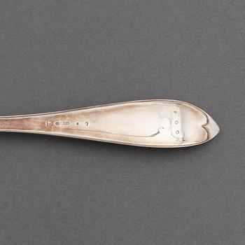 A swedish serving spoon and laddle, including mark of Claude St Claire Donneaud, Karlskrona (1812-27).