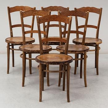 Six Thonet style chairs, second quarter of the 20th century.