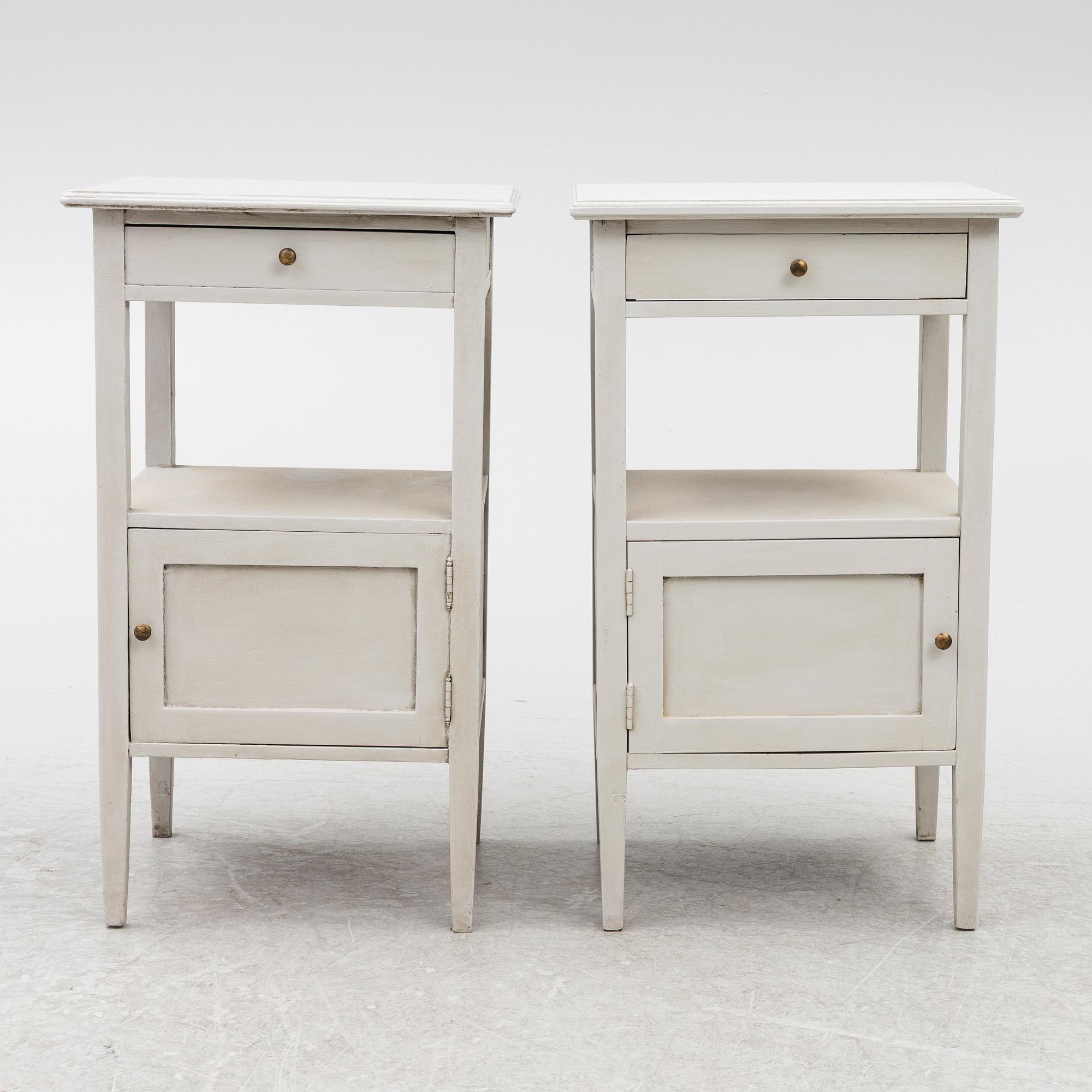 Nightstands, a pair, first half of the 20th century.