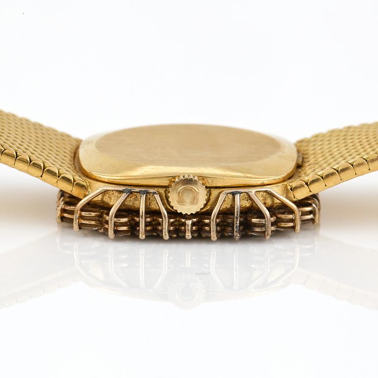 ARMBANDSUR, Omega, 18K guld med 32 briljantslipade diamanter, tot ca 1,76 cts. Vikt 61,29 g.