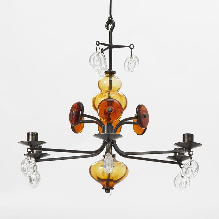 Erik Höglund, ceiling chandelier, Boda Smide, second half of the 20th century.