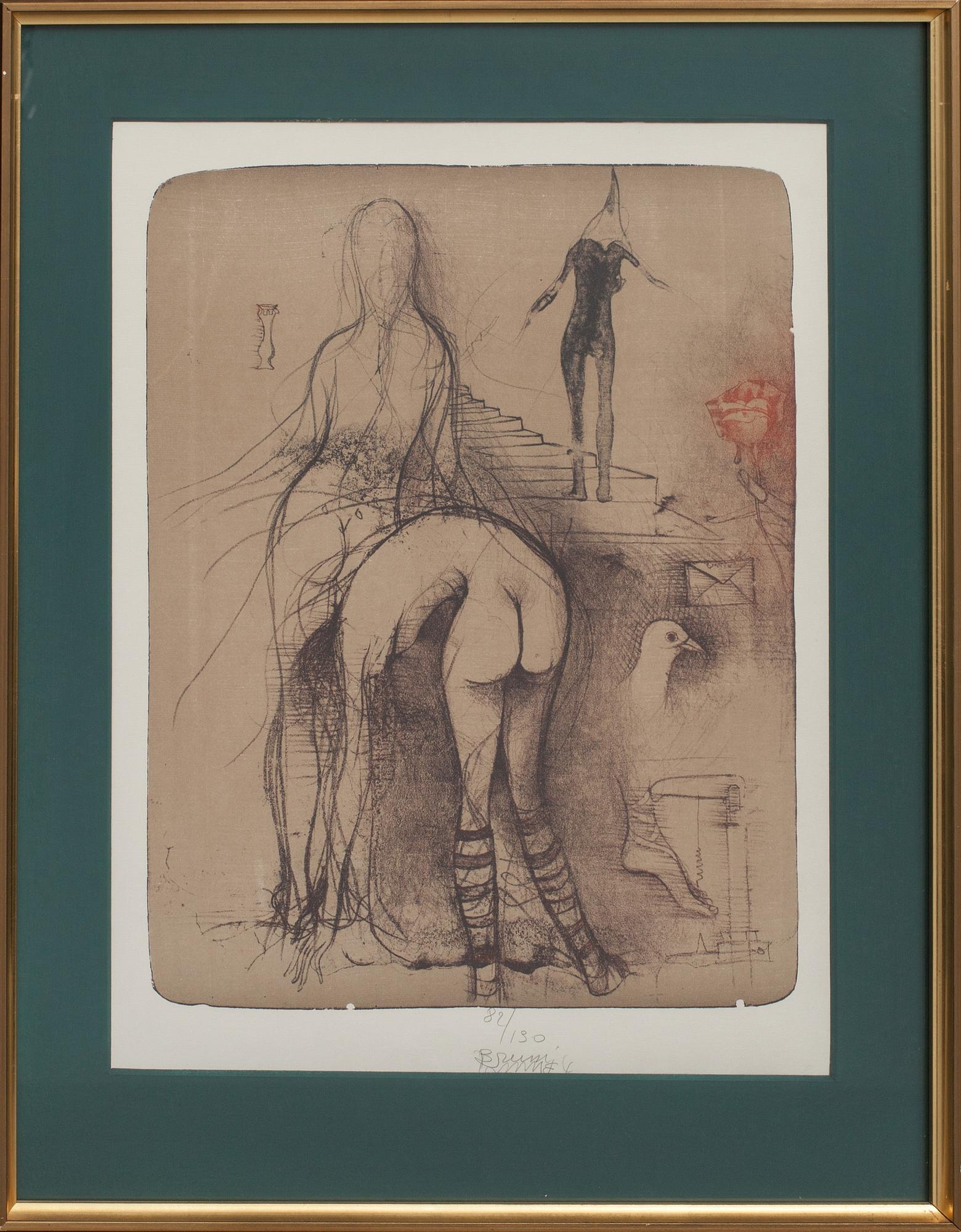 BRUNO, BRUNI, färglitografi, signerad och numrerad 82/130.