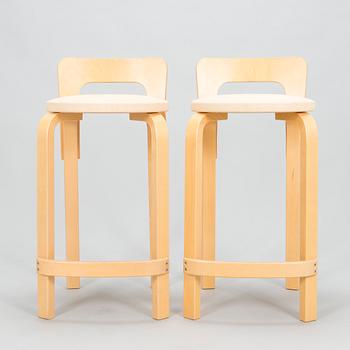 Alvar Aalto, Barstolar, ett par, K65, Artek, 1900-talets slut.