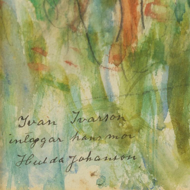 IVAN IVARSON, akvarell, intygad av hans mor Hulda.
