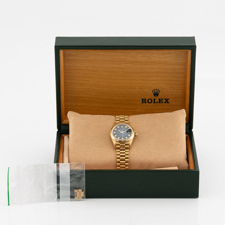 Rolex, Oyster Perpetual, Datejust, "Dégradé Diamond Dial", wristwatch, 26 mm.