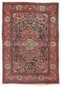 An antique/semi-antique Mobarakeh-Esfahan rug, c. 205 x 144 cm.