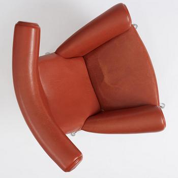 Hans J. Wegner, a brown leather  'Ox Chair', probably executed by AP-stolen, Denmark, 1960's-70's Provenance Sven Lundh.