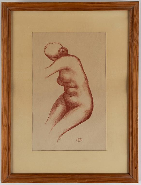 Aristide Maillol, lithograph printed in sanguine on wove, with monogram stamp within the plate.