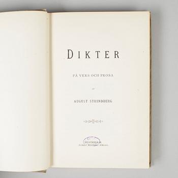 BOK, "Dikter på vers och prosa" av August Strindberg, Stockholm 1883.