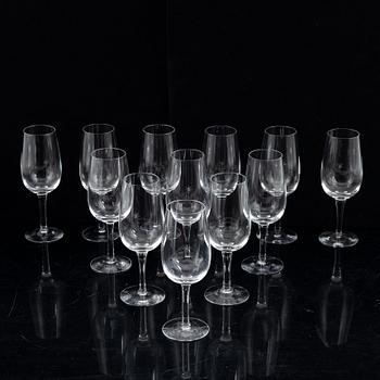 Signe Persson-Melin, twelve "Bouquet" wine glasses, Kosta Boda, Sweden.