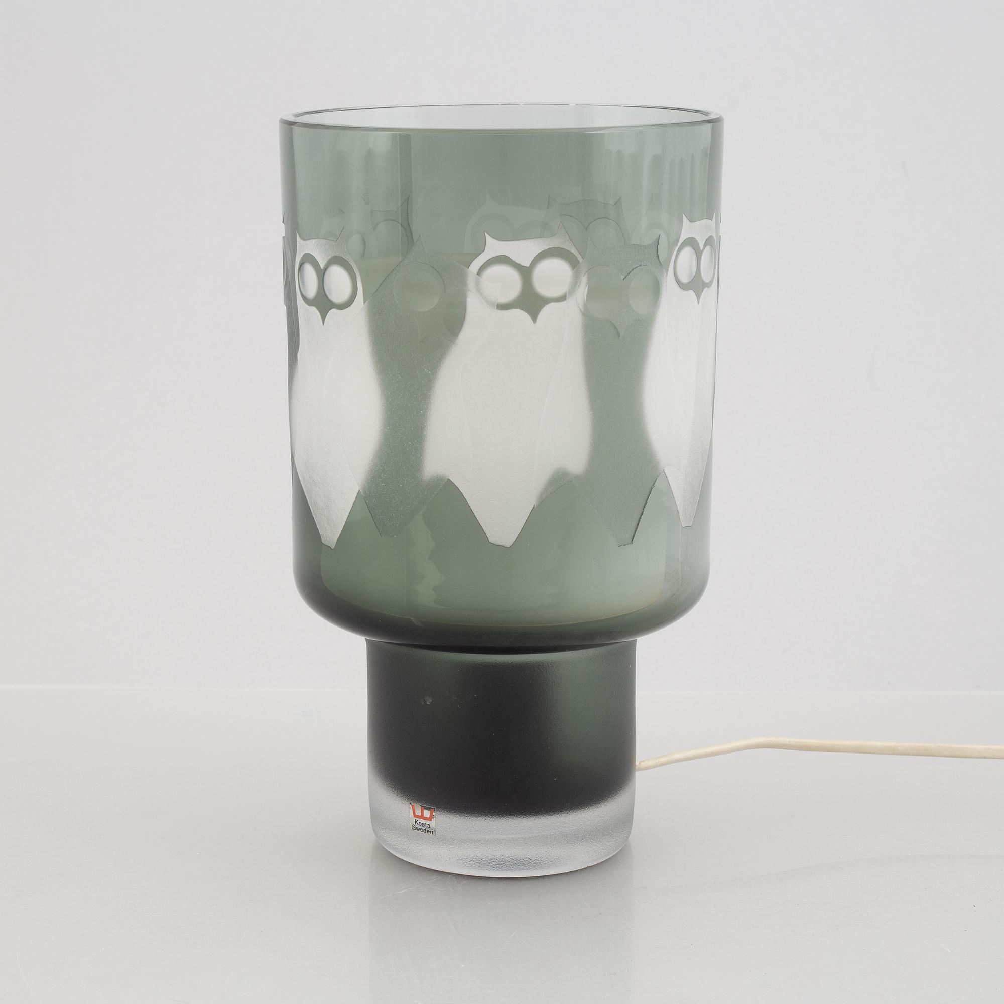 Hans Ove Sandberg, a glass table lamp, Kosta, Sweden,.
