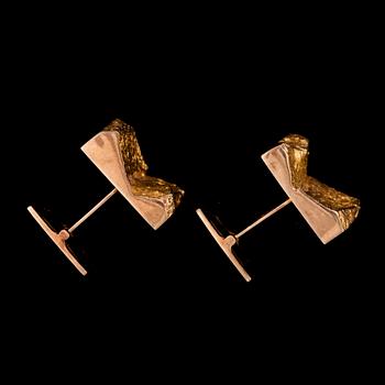 MANSCHETTKNAPPAR, 14K guld, Björn Weckström, Lapponia 1966. Vikt 15 g.