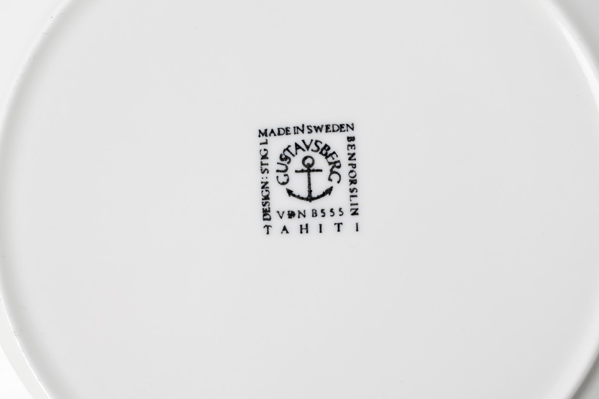 STIG LINDBERG, te- och kaffeservis 32 delar "Tahiti", Gustavsberg 1970-tal.