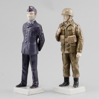 FIGURINER, 2 st, porslin, Royal Copenhagen, 1900-talets andra hälft.