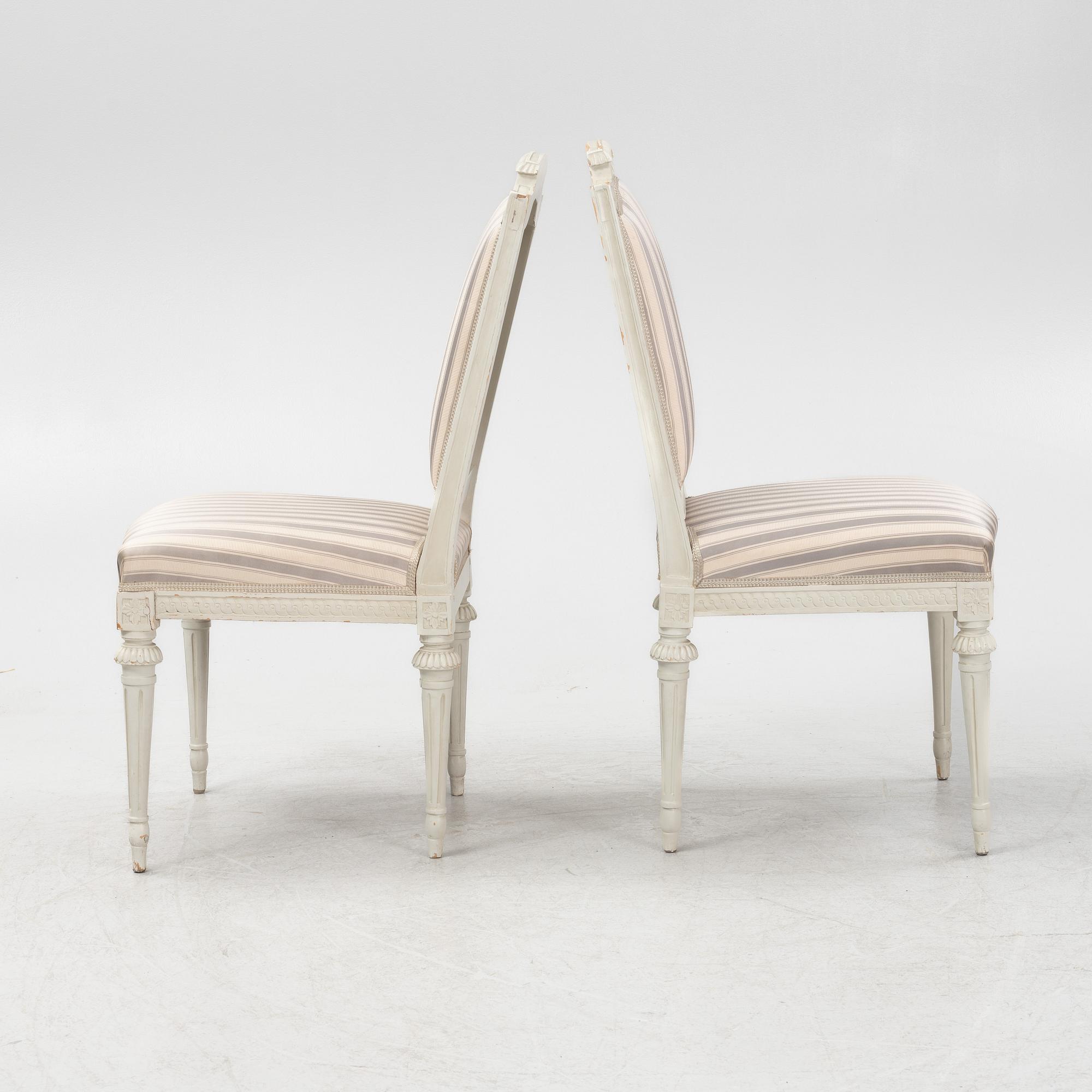 A pair of Gustavian chairs by M. Lundberg the Elder (master 1775-1812).