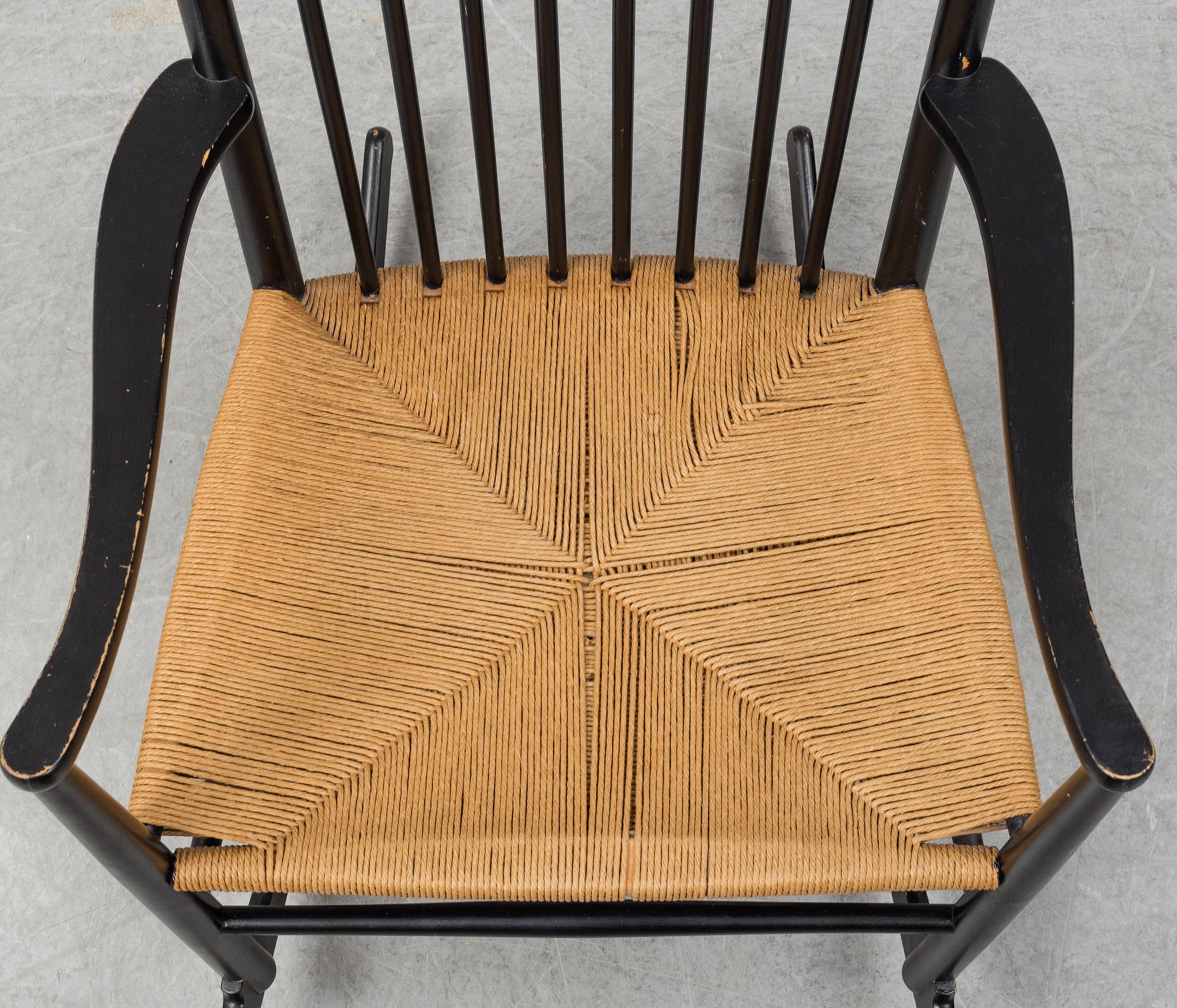 HANS J WEGNER, gungstol,  "J 16". FDB Möbler, 1900-talet sandra hälft.