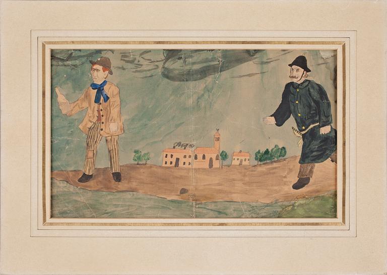 IVAR AROSENIUS, akvarellerad blyerts, intygas a tergo av Henrik Arosenius, ca 1900.