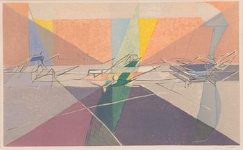 JACQUES VILLON, colour lithograph, signed.