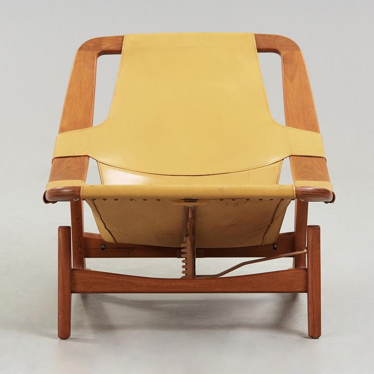 An Arne Tidemand Ruud 'Holmenkollen' teak and leather easy chair, Norcraft, Norway 1950-60's.