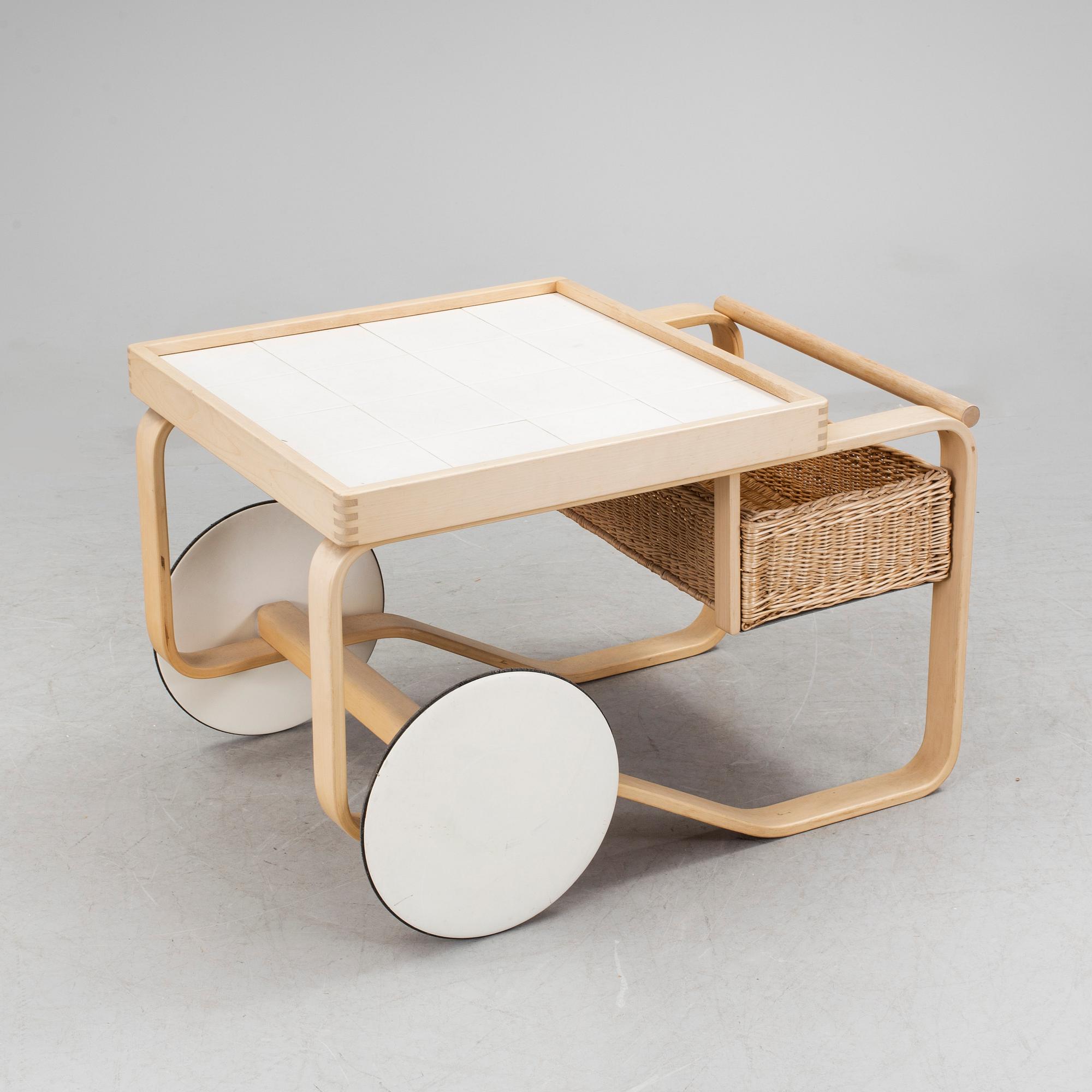 ALVAR AALTO, a model 900 birch tea trolley from Artek, Finland.