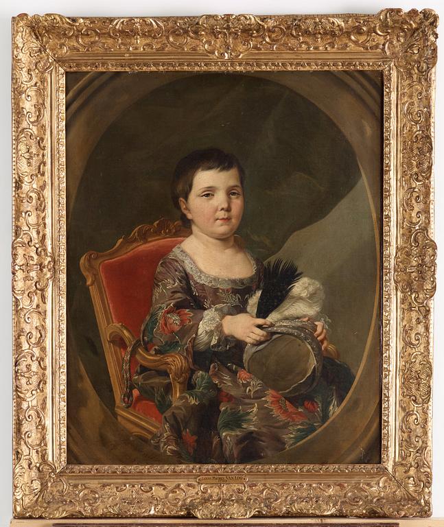 Louis Michel van Loo, Young girl seated in a gilded chair.