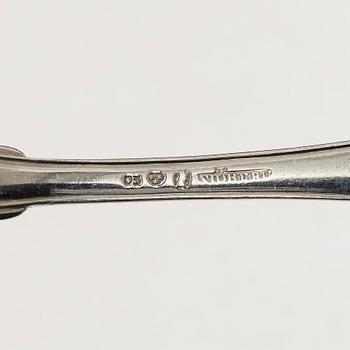 Twelve Swedish silver spoons, mark of Petter Adolf Sjöberg, Stockholm, 1819–1820.