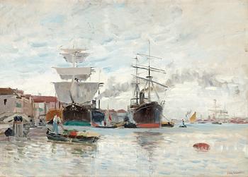 8. Carl Skånberg, "Hamnbild från Venedig" (Harbour scene from Venice).