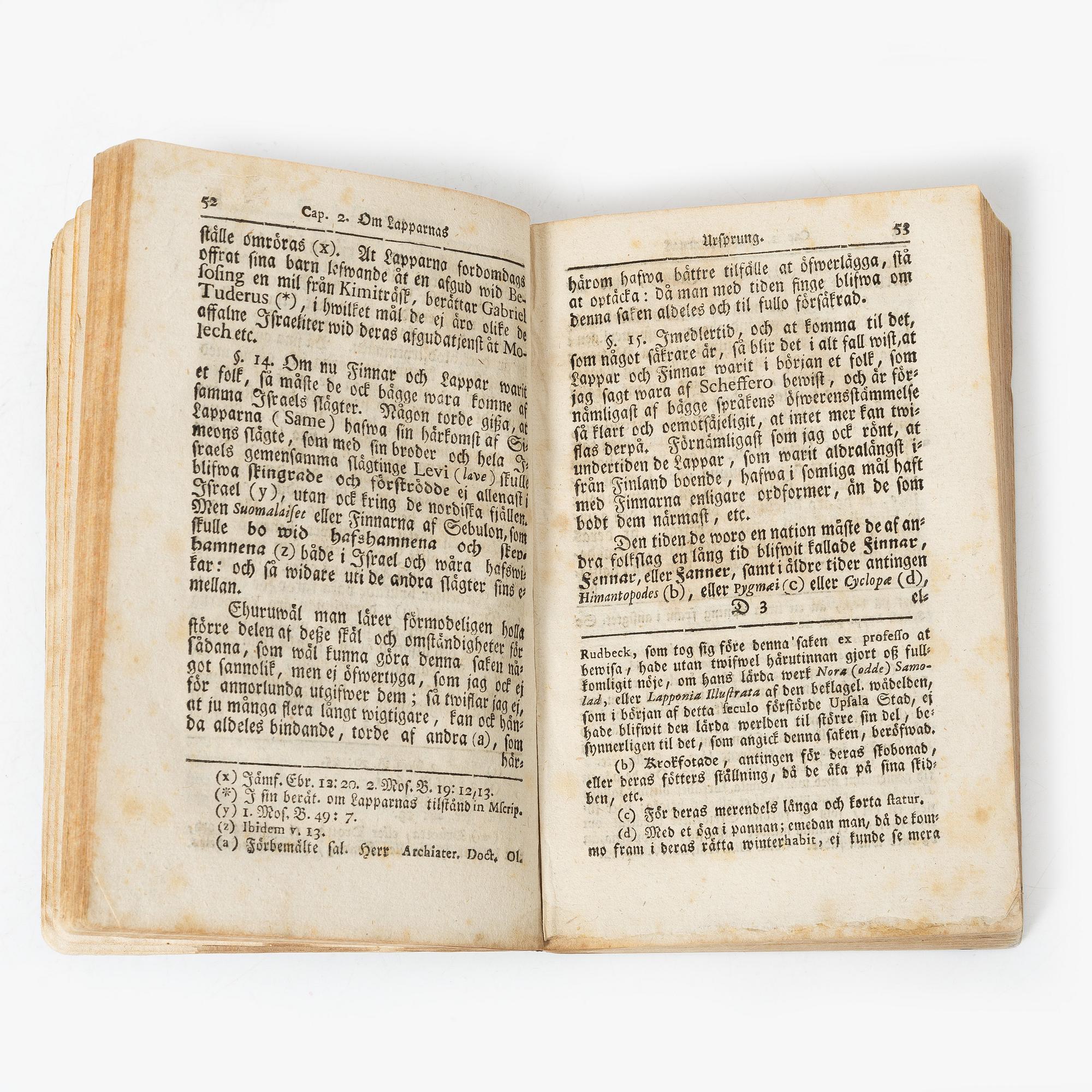 Bok. Beskrivning över Sveriges lappmarker, 1746/7.