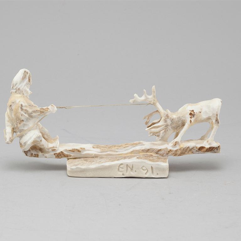 ERIK NORBERG, figurin, horn, signerad E.N. och daterad -91.