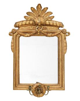 A matched pair of Gustavian three-light girandole mirrors, by N. Sundström.