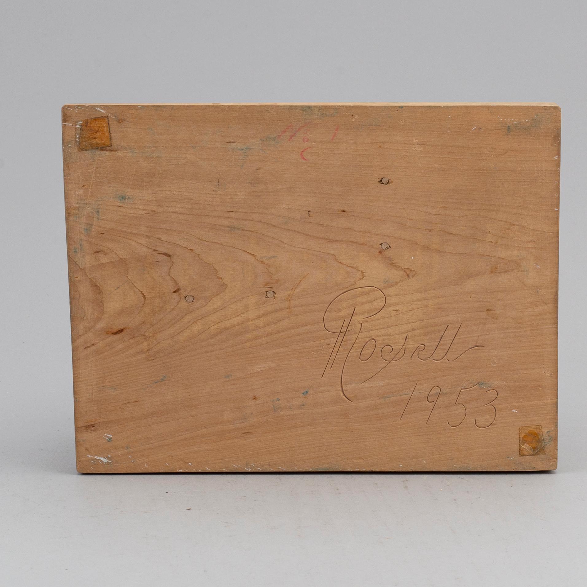 HERMAN ROSELL, sculture, painted wood, signed and dated 1953.