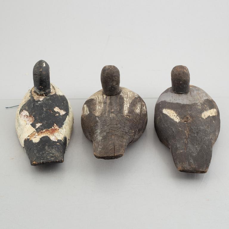 A set of three decoy ducks, early 20th Century.