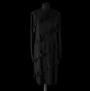 A black evening dress by Balenciaga.