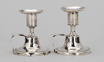 RESELJUSSTAKAR, ett par, silver, Per Zethelius,  Stockholm, 1807.