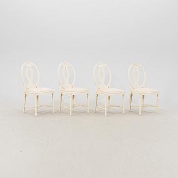 A late 20th century painted Gustavian style 5 pcs dining suit.