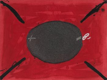 Antoni Tàpies, lithograph in colours, signed XLIV/LXXXII.